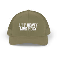 Load image into Gallery viewer, Lift Heavy Live Holy Trucker Hat