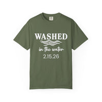 Load image into Gallery viewer, Washed in the Water Baptism Tee – Personalized Date | Acts 22:16