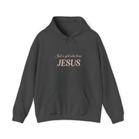Load image into Gallery viewer, Just a Girl Who Loves Jesus Hoodie, Christian Apparel, Cozy Gift, Spiritual Hoodie, [...]
