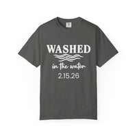Load image into Gallery viewer, Washed in the Water Baptism Tee – Personalized Date | Acts 22:16