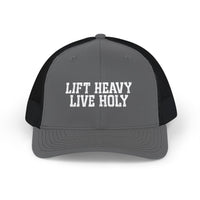 Load image into Gallery viewer, Lift Heavy Live Holy Trucker Hat