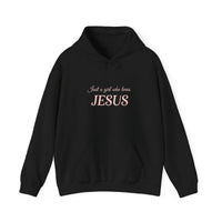 Load image into Gallery viewer, Just a Girl Who Loves Jesus Hoodie, Christian Apparel, Cozy Gift, Spiritual Hoodie, [...]