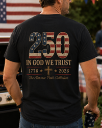 Load image into Gallery viewer, Faith. Freedom. 250. T-Shirt — Minimal Patriotic Chest Logo Tee